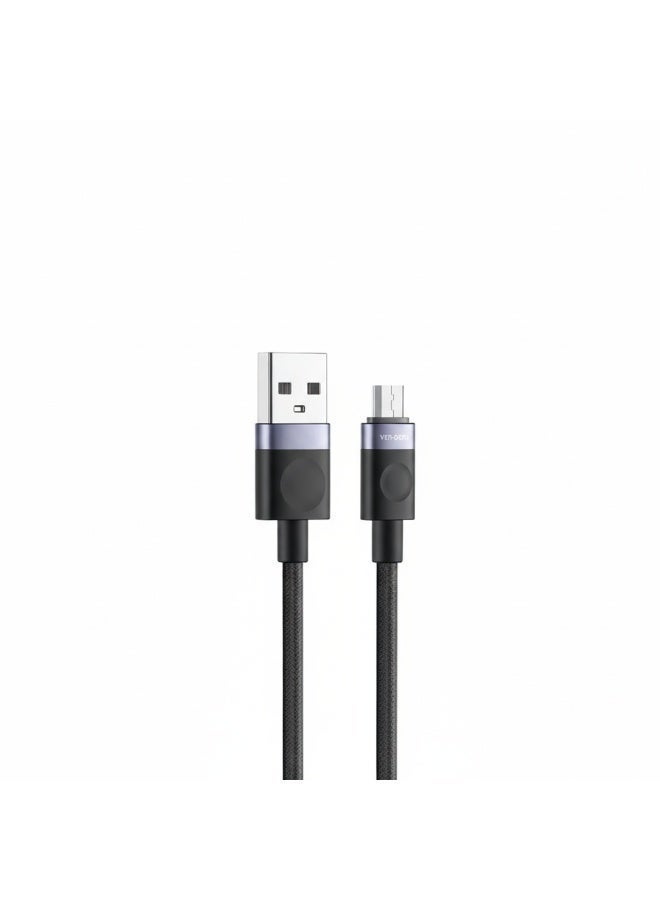 فين ديونز كابل شحن ونقل بيانات سريع USB-A إلى Micro USB بقوة 2 أمبير، كابل متين للهواتف الذكية وبنوك الطاقة - 1 متر - Image 2